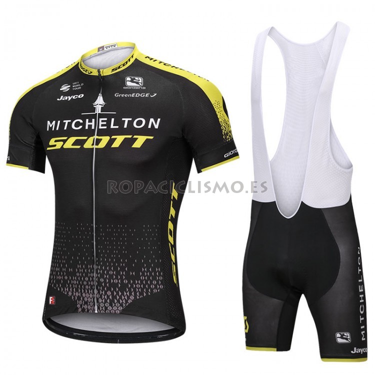 2018 Maillot Scott Tirantes Mangas Cortas Negro